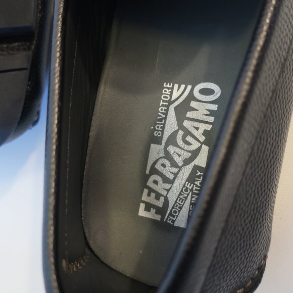 Mens Salvatore Ferragamo Black Leather Double Gancini Loafers 7* E - Picture 9 of 9